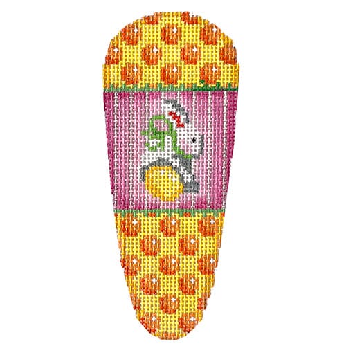 Orange Dots / White Bunny Carrot Painted Canvas Associated Talents 
