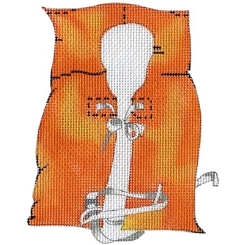 Orange Life Jacket Painted Canvas All About Stitching/The Collection Design  - 1
