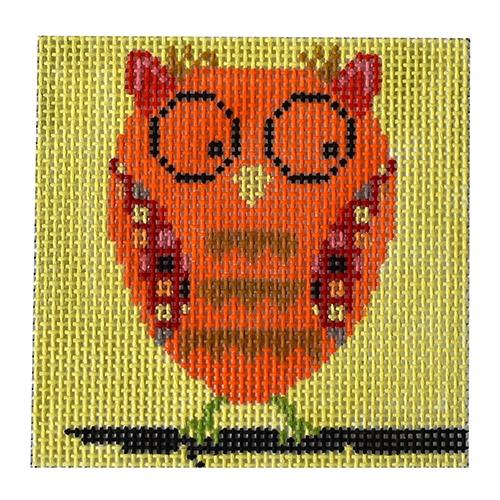 Orange Owl Painted Canvas Birds of a Feather  - 1