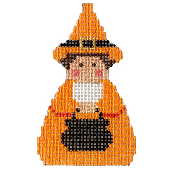 Orange Witch Angel Ornament Painted Canvas Stitch-Its 