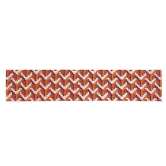 Orange Y Pattern Keychain Painted Canvas Anne Fisher Needlepoint LLC 