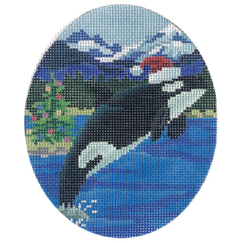 Orca Santa Painted Canvas CBK Needlepoint Collections 