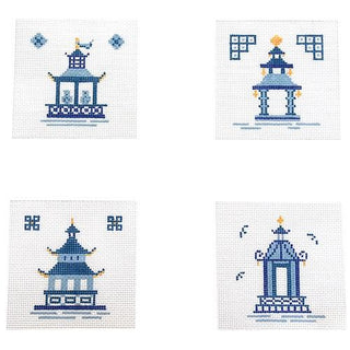 Oriental Coasters Painted Canvas Patricia Sone 
