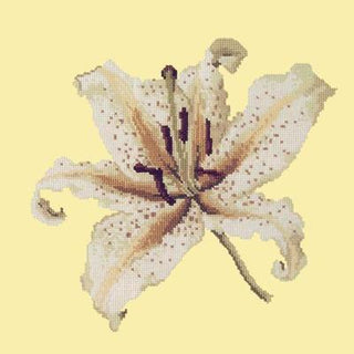 Oriental Lily Needlepoint Kit Kits Elizabeth Bradley Design Butter Yellow 
