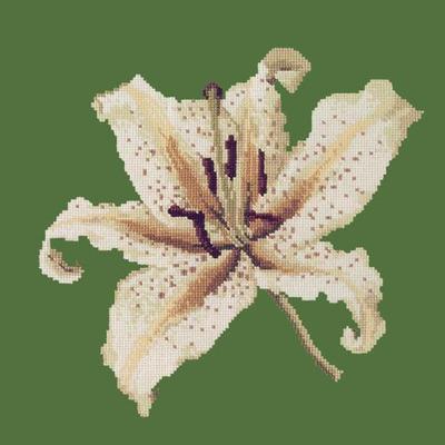 Oriental Lily Needlepoint Kit Kits Elizabeth Bradley Design Dark Green 