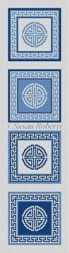 Oriental Symbol Set of 4 Coasters Painted Canvas Susan Roberts Needlepoint Designs, Inc. 