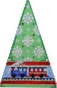 Ornaments / Train Mini Tree Painted Canvas Associated Talents 
