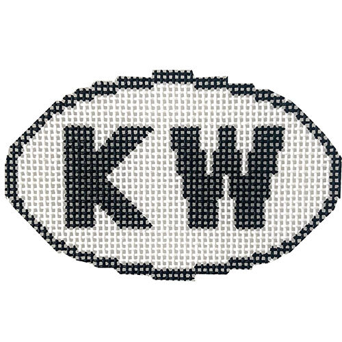 Oval City Ornament - KW Key West FL Painted Canvas The Colonial Needle Company 