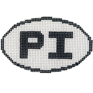 Oval City Ornament   PI Pawleys Island SC Painted Canvas Silver Needle 
