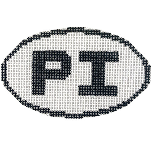 Oval City Ornament   PI Pawleys Island SC Painted Canvas Silver Needle 
