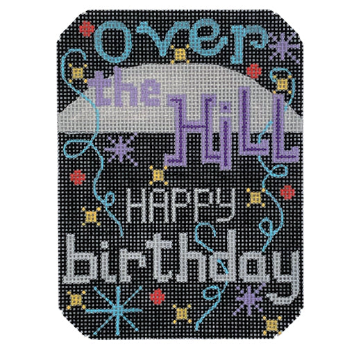 Over the Hill - Happy Birthday Painted Canvas Danji Designs 
