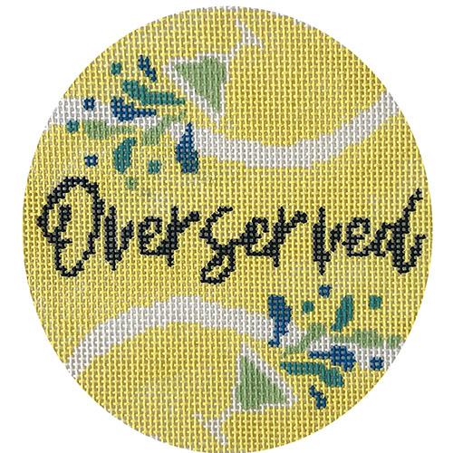 Oversized Tennis Ball   Blue & Green Painted Canvas Wipstitch Needleworks  - 1
