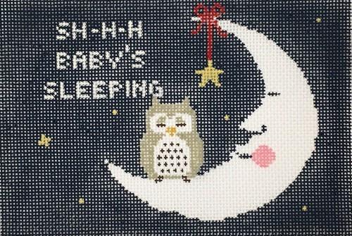 Owl Baby Sleeping Painted Canvas Kathy Schenkel Designs  - 1