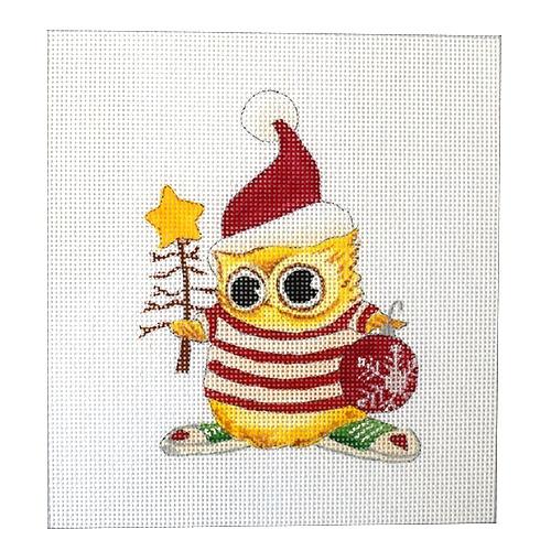 Owl with Ornament Painted Canvas Love You More  - 1