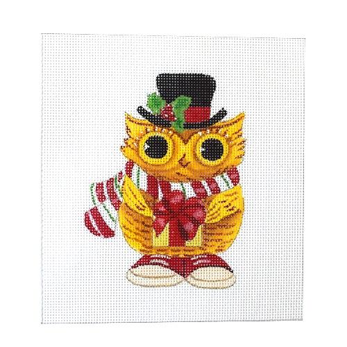 Owl with Present Painted Canvas Love You More  - 1