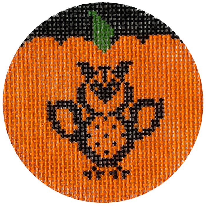 Owly Pumpkinface Painted Canvas NeedleDeeva  - 1
