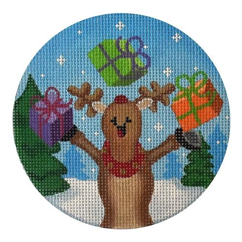 Package Juggling Reindeer Painted Canvas Pepperberry Designs 