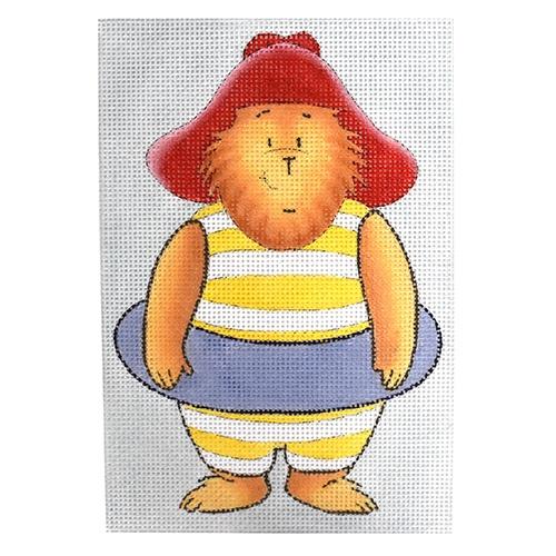 Paddington Goes Swimming Painted Canvas Silver Needle  - 1