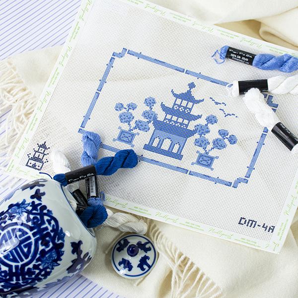 Pagoda Pillow Kit Kits The Plum Stitchery  - 1