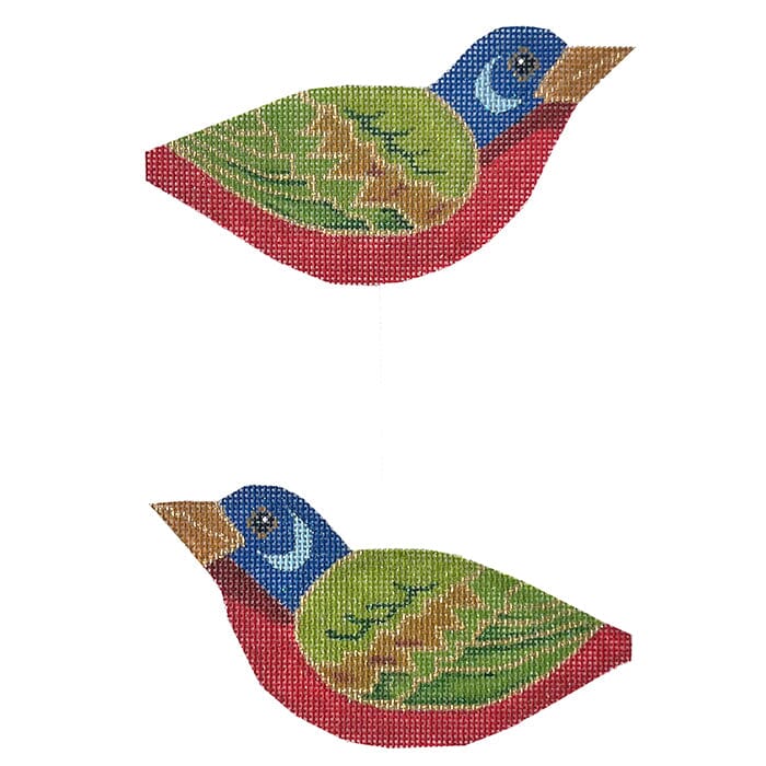 Painted Bunting Double Sided Clip-On Painted Canvas Labors of Love Needlepoint 