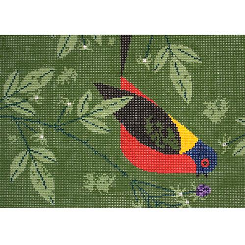 Painted Bunting Painted Canvas Charley Harper  - 1