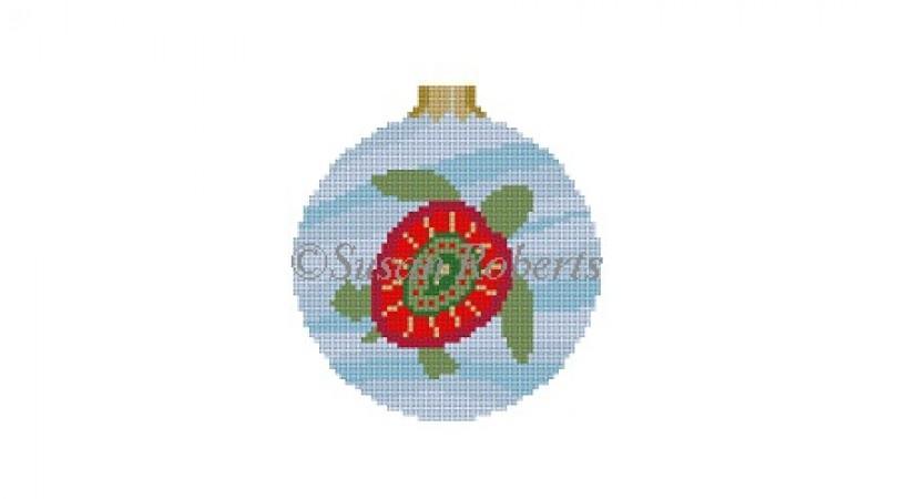 Painted Turtle Ornament Painted Canvas Susan Roberts Needlepoint Designs Inc. 
