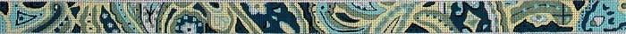 Paisley Belt   Blue Overal Pattern Painted Canvas The Meredith Collection  - 1