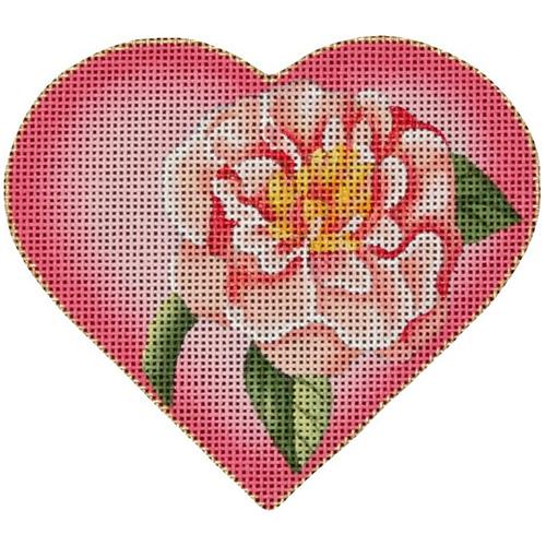 Pale Pink Flower Heart with Pink Background Painted Canvas Melissa Shirley Designs 
