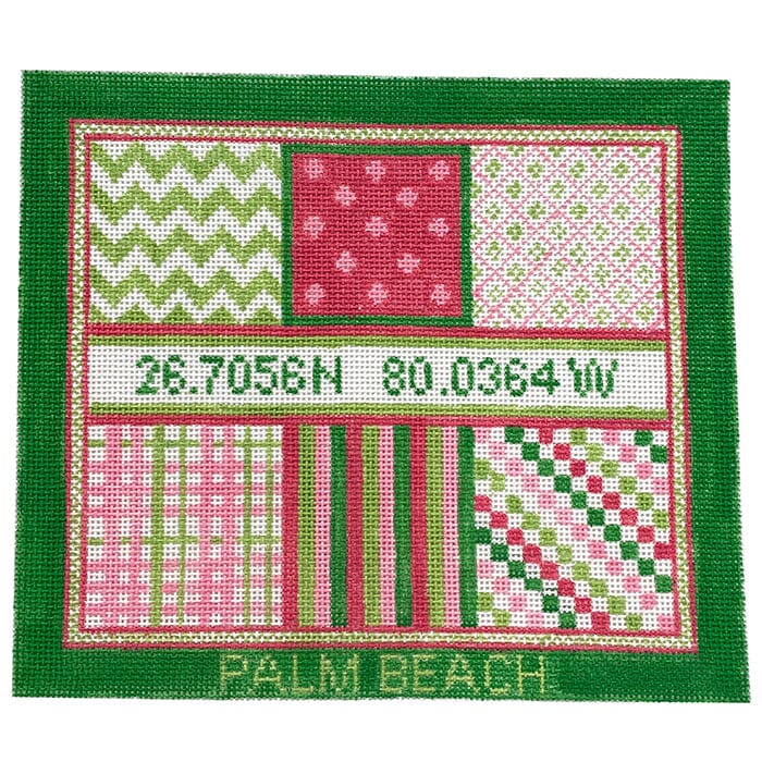 Palm Beach Coordinates Painted Canvas Kristine Kingston  - 1