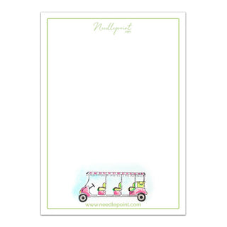 Palm Beach Golf Cart Notepad Accessories Needlepoint.Com 
