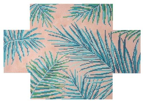 Palm Fronds Brick Cover Painted Canvas Needle Crossings 
