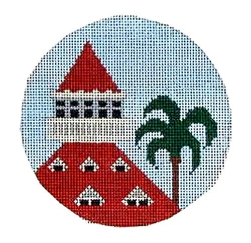 Palm Tree and Hotel Del Ornament Painted Canvas Danji Designs  - 1