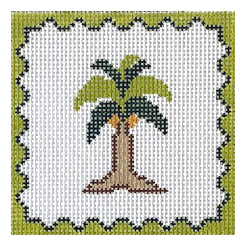Palm Tree Coaster Painted Canvas J. Child Designs  - 1