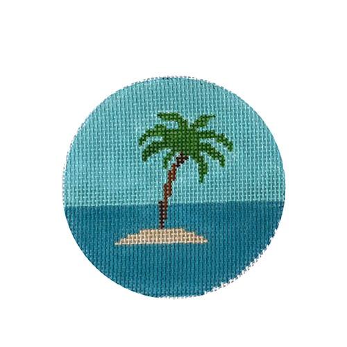 Palm Tree Island Painted Canvas Chris Lewis Distributing  - 1