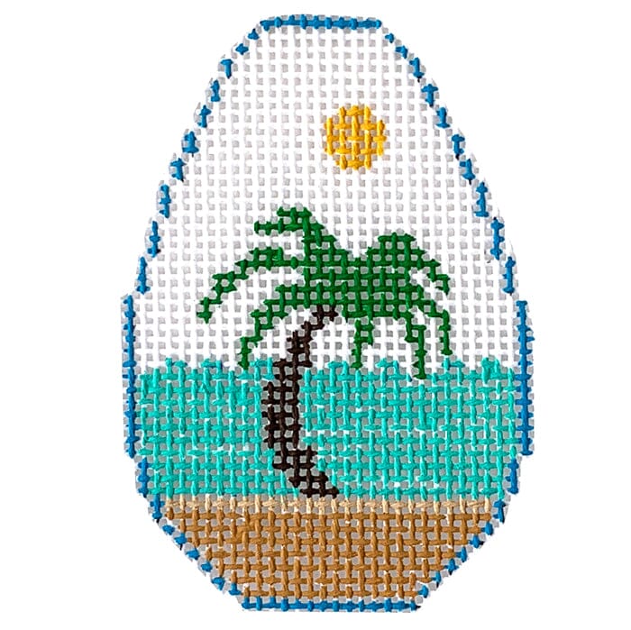 Palm Tree Key Chain Painted Canvas The Meredith Collection  - 1