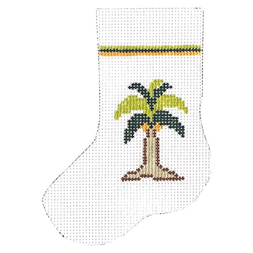 Palm Tree Mini Stocking Painted Canvas J. Child Designs 