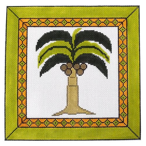 Palm Tree Pillow Painted Canvas J. Child Designs  - 1