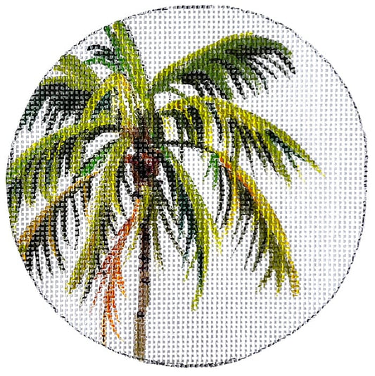 Palm Tree Round Painted Canvas Colors of Praise 