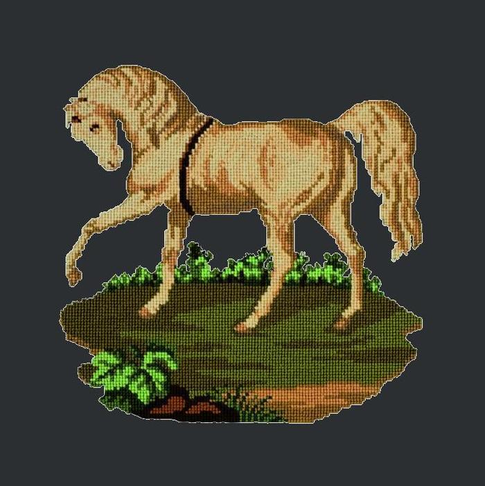 Palomino Horse Needlepoint Kit Kits Elizabeth Bradley Design Black 
