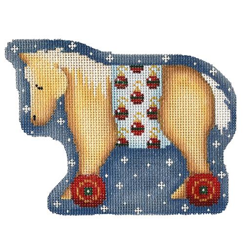 Palomino Horse on Wheels Painted Canvas Associated Talents 
