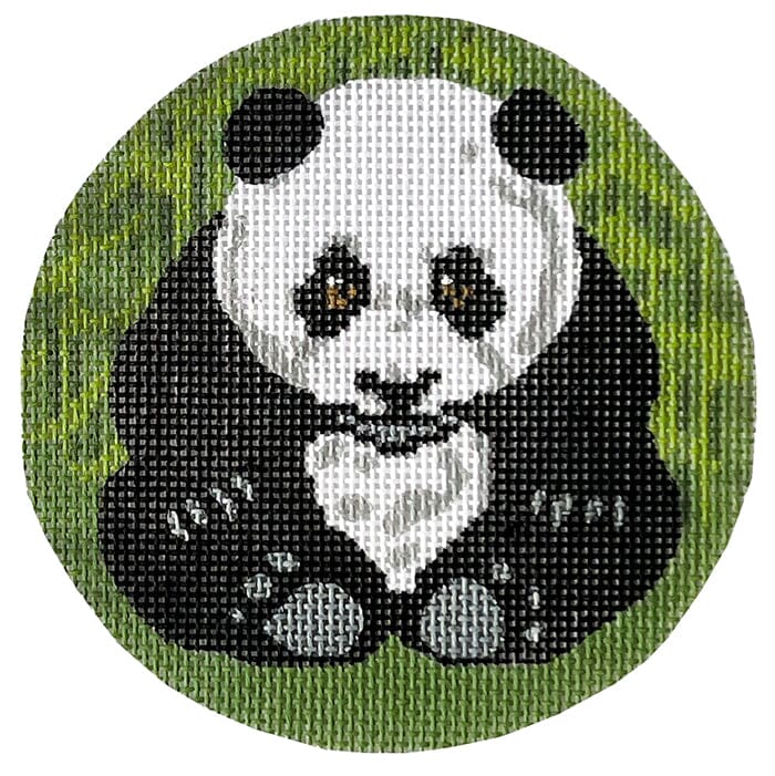 Panda Ornament Painted Canvas Susan Battle Needlepoint 
