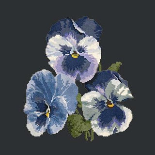 Pansies Needlepoint Kit Kits Elizabeth Bradley Design Black 
