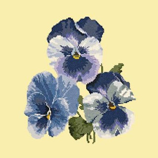 Pansies Needlepoint Kit Kits Elizabeth Bradley Design Butter Yellow 
