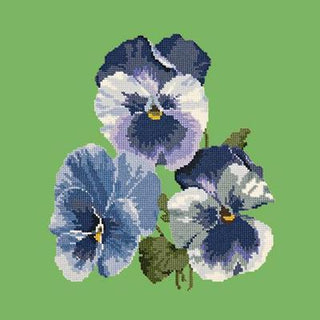 Pansies Needlepoint Kit Kits Elizabeth Bradley Design Grass Green 

