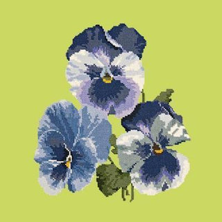 Pansies Needlepoint Kit Kits Elizabeth Bradley Design Pale Lime 
