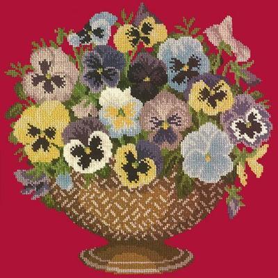 Pansy Bowl Needlepoint Kit Kits Elizabeth Bradley Design Bright Red 
