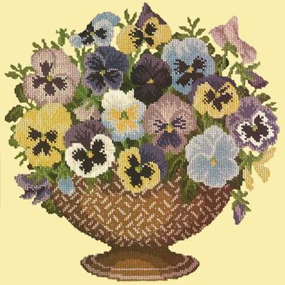 Pansy Bowl Needlepoint Kit Kits Elizabeth Bradley Design Butter Yellow 
