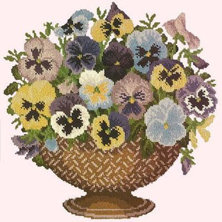 Pansy Bowl Needlepoint Kit Kits Elizabeth Bradley Design Cream 
