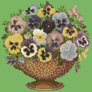 Pansy Bowl Needlepoint Kit Kits Elizabeth Bradley Design Grass Green 
