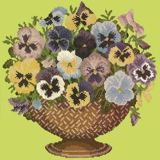 Pansy Bowl Needlepoint Kit Kits Elizabeth Bradley Design Pale Lime 
